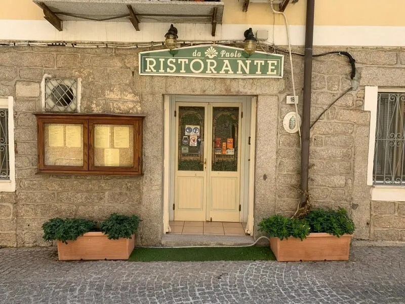 Outside entrance of Ristorante da Paolo in Olbia